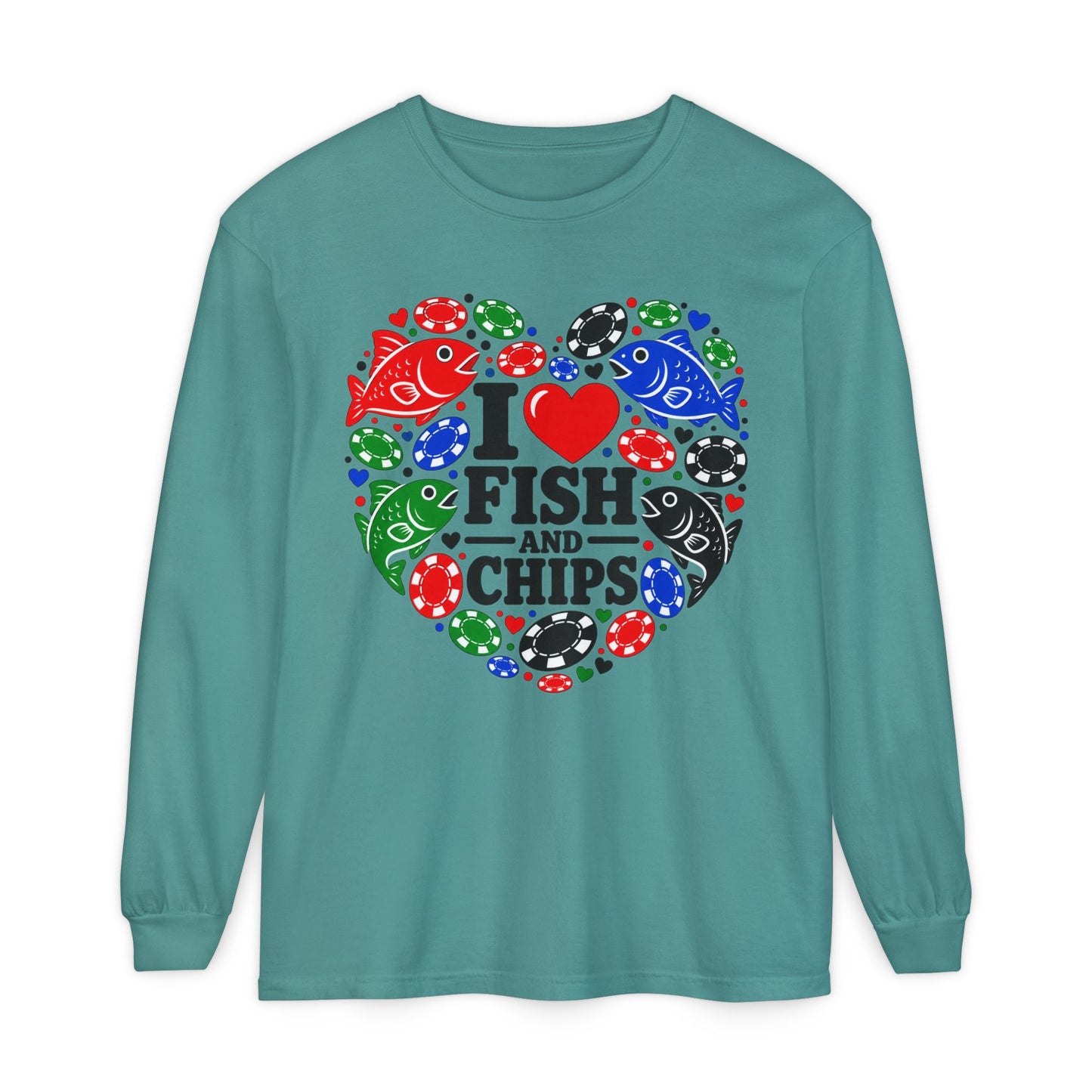 GGC [I Love Fish & Chips] Poker Shirt — Long Sleeve Shirt