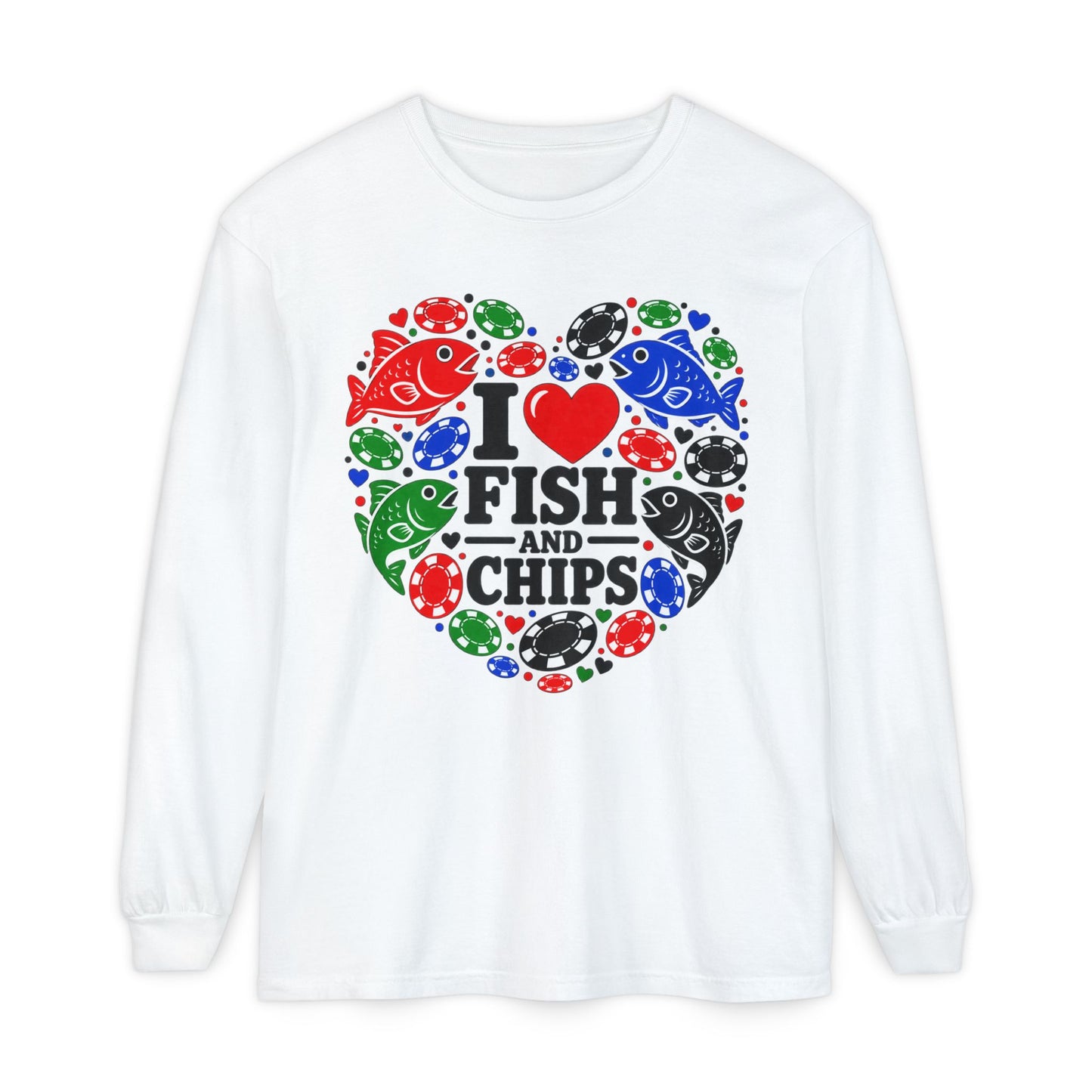 GGC [I Love Fish & Chips] Poker Shirt — Long Sleeve Shirt
