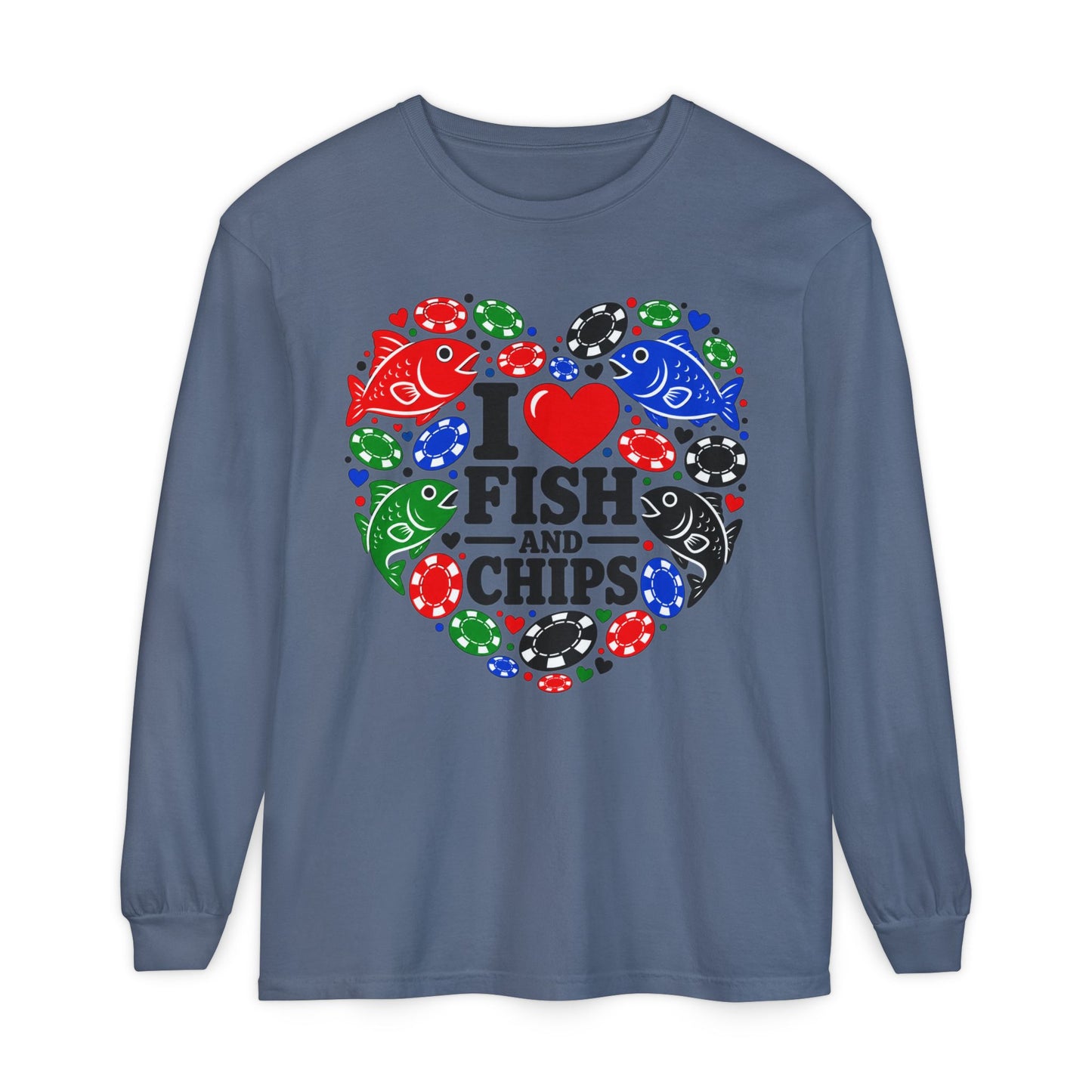 GGC [I Love Fish & Chips] Poker Shirt — Long Sleeve Shirt