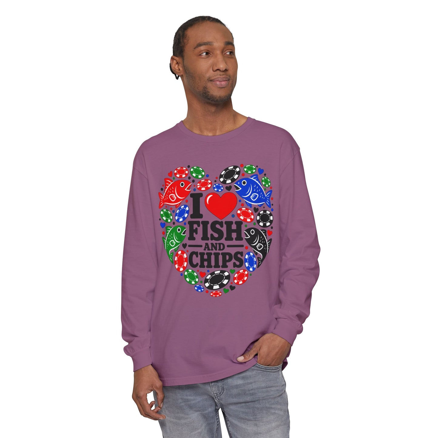 GGC [I Love Fish & Chips] Poker Shirt — Long Sleeve Shirt