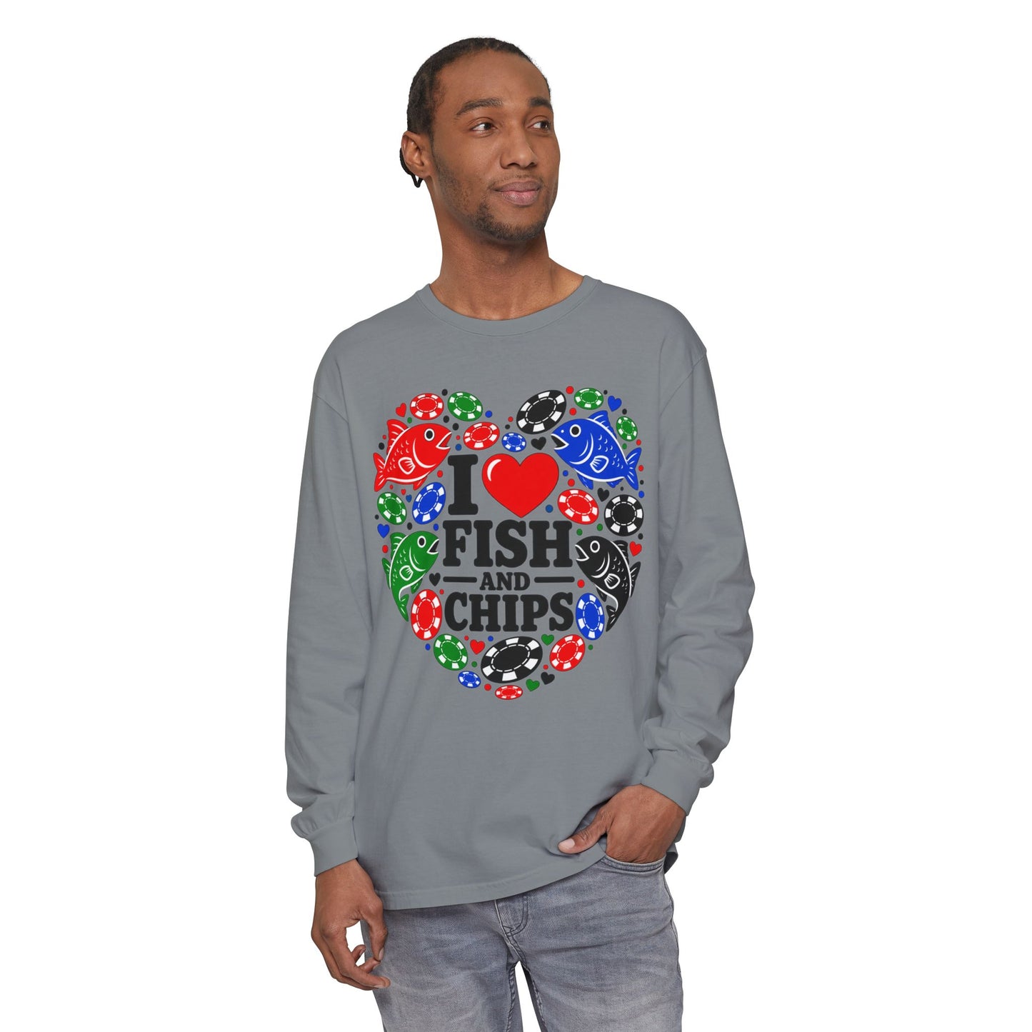 GGC [I Love Fish & Chips] Poker Shirt — Long Sleeve Shirt