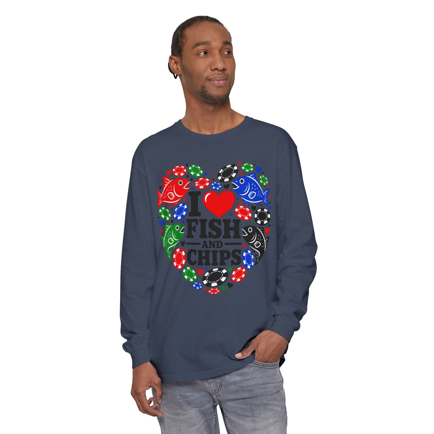 GGC [I Love Fish & Chips] Poker Shirt — Long Sleeve Shirt