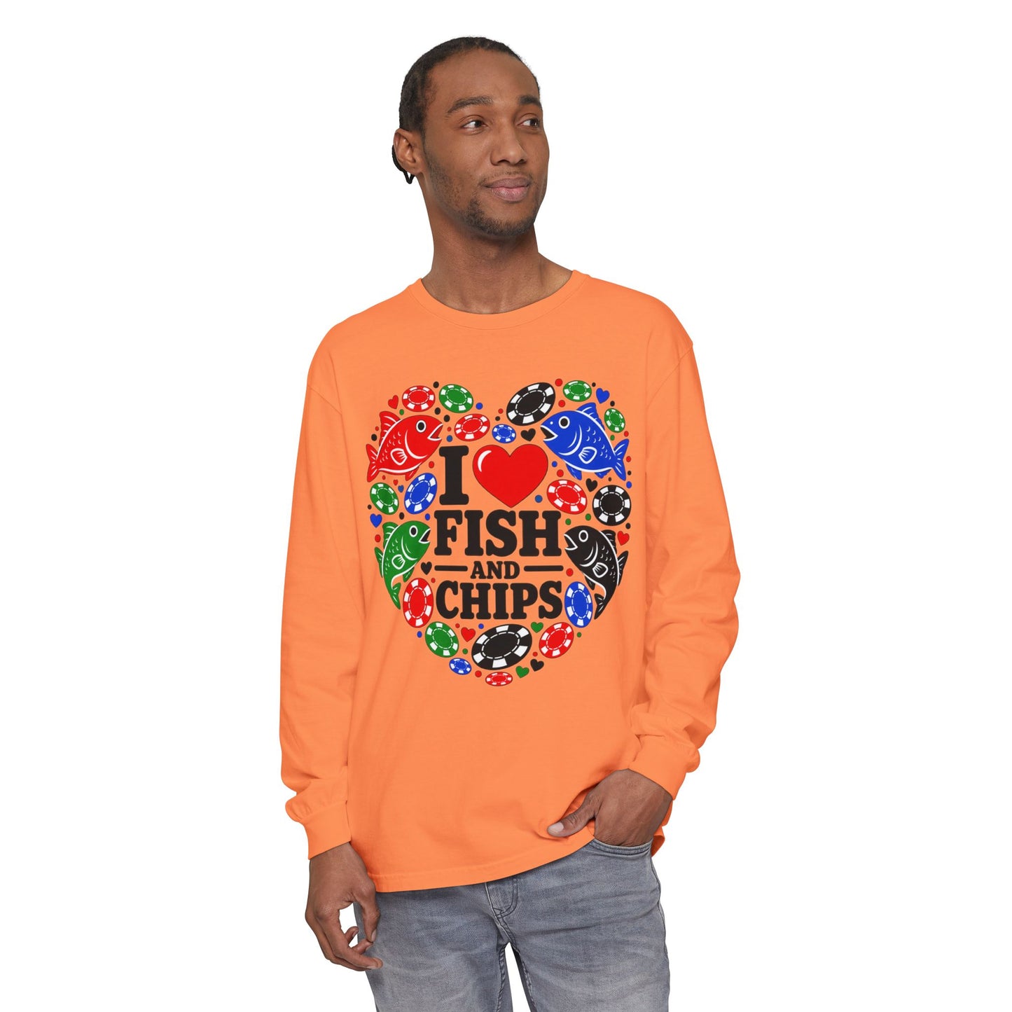 GGC [I Love Fish & Chips] Poker Shirt — Long Sleeve Shirt