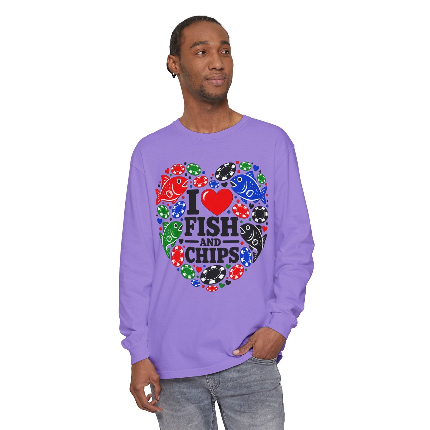 GGC [I Love Fish & Chips] Poker Shirt — Long Sleeve Shirt