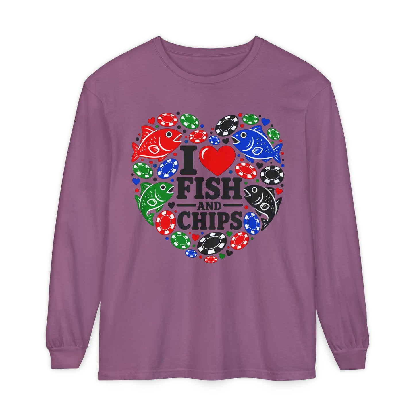 GGC [I Love Fish & Chips] Poker Shirt — Long Sleeve Shirt