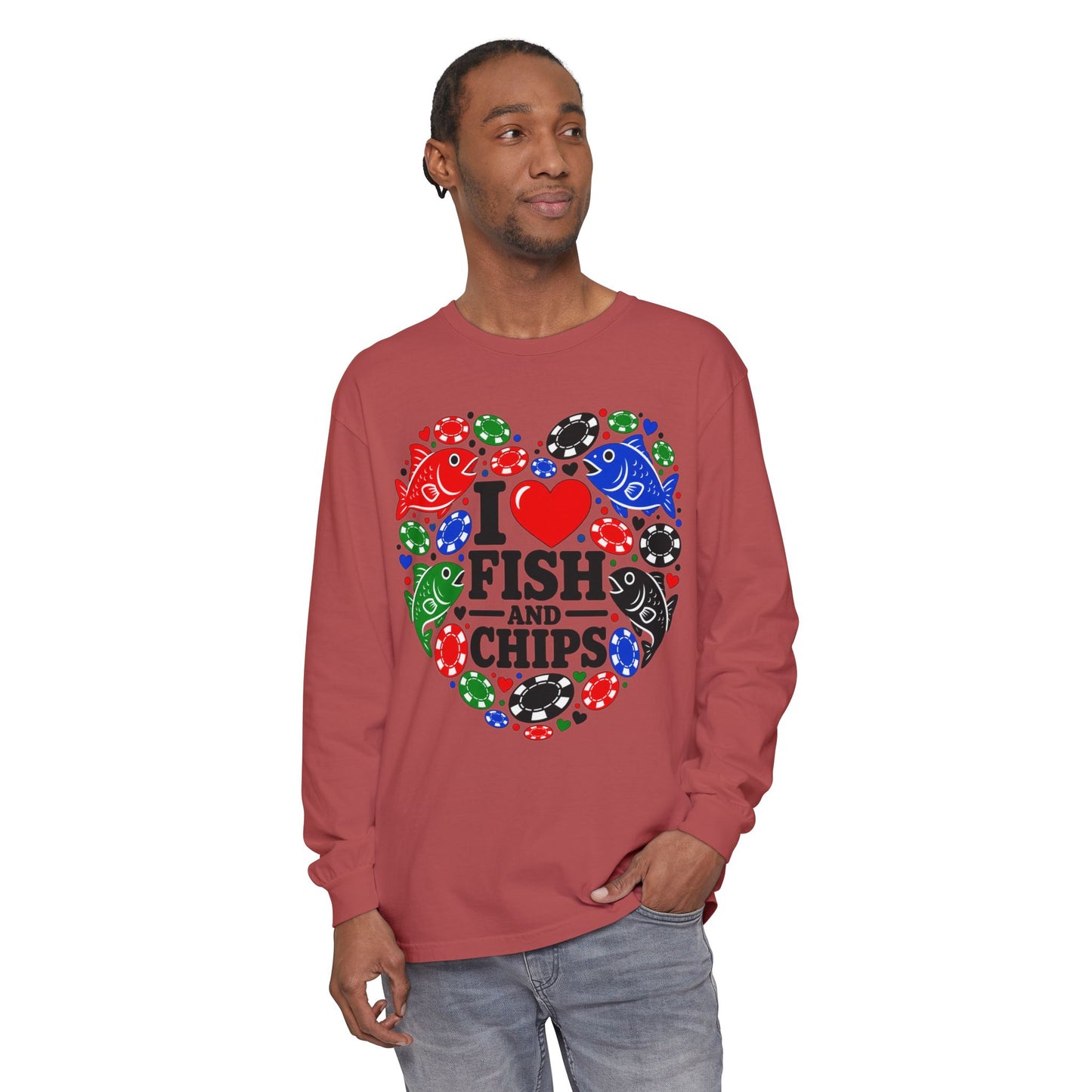 GGC [I Love Fish & Chips] Poker Shirt — Long Sleeve Shirt