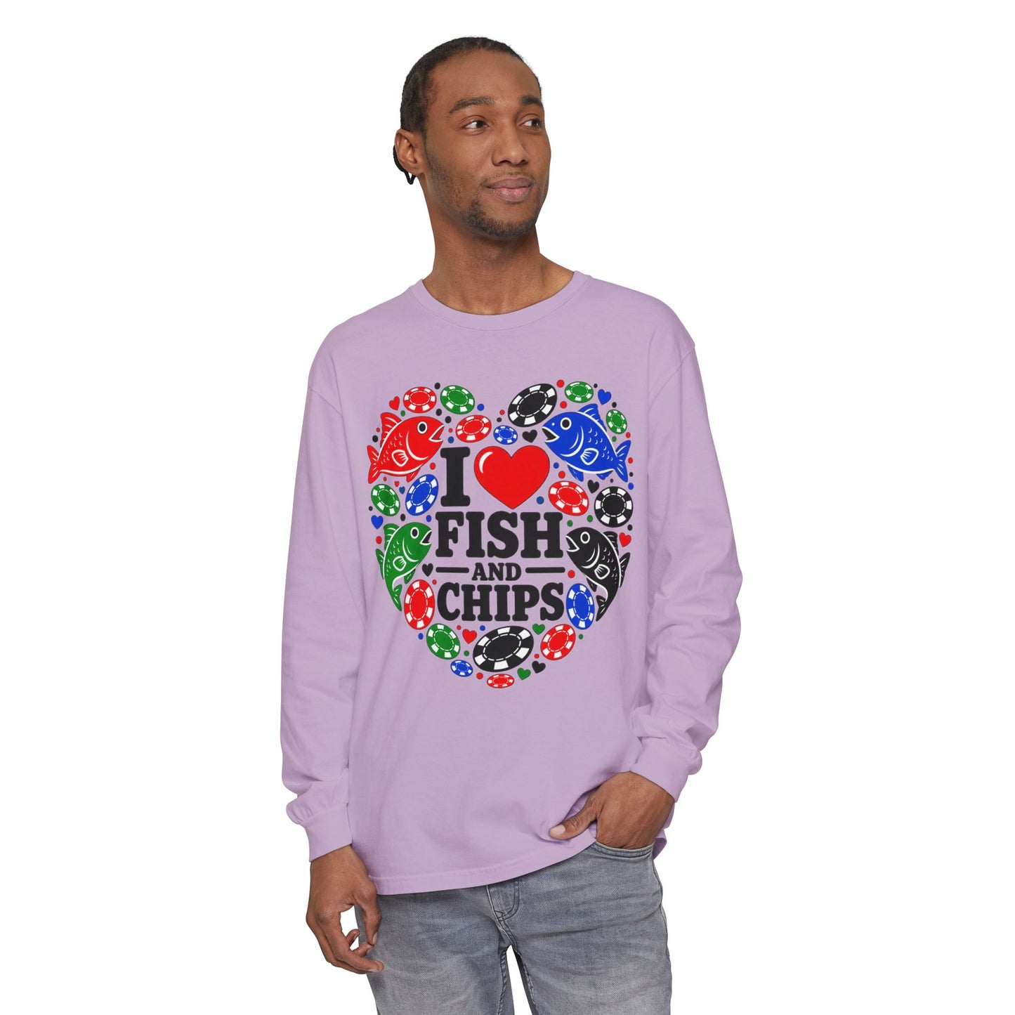 GGC [I Love Fish & Chips] Poker Shirt — Long Sleeve Shirt