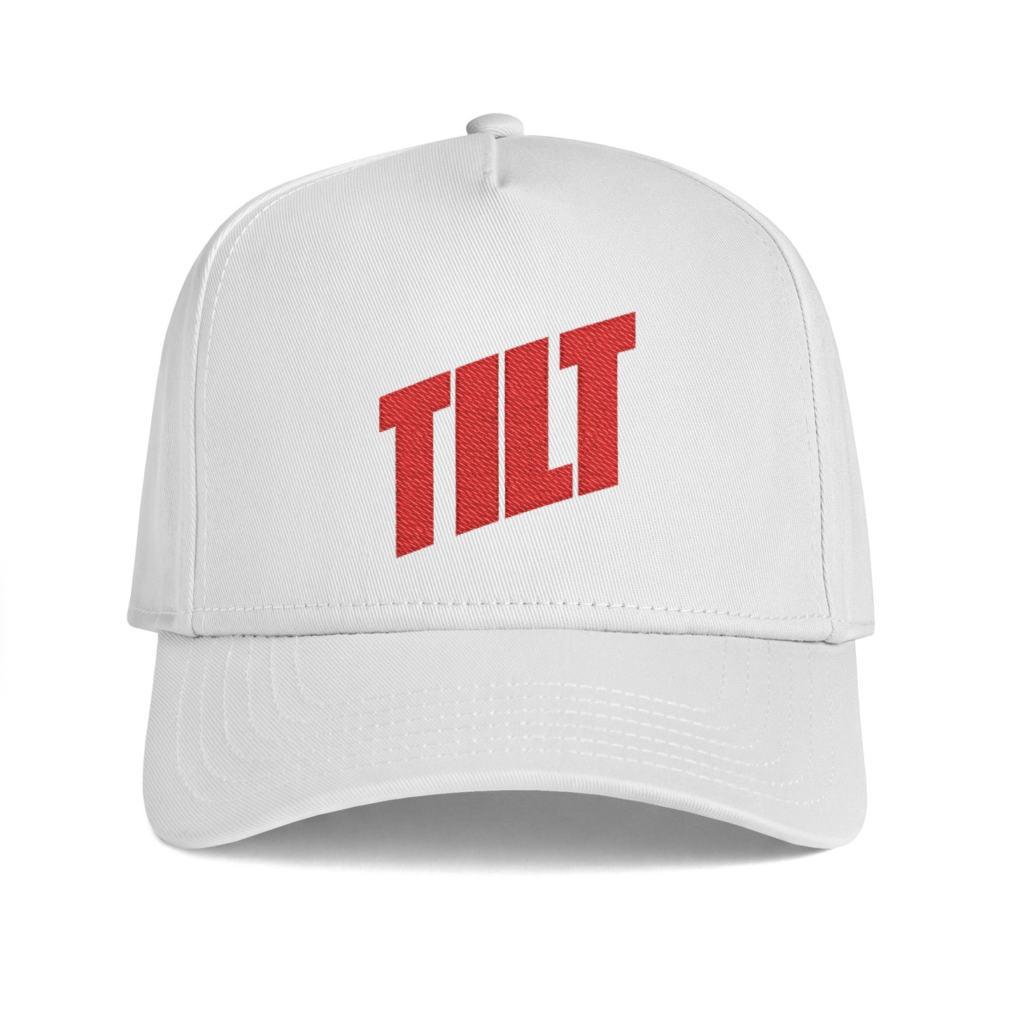 Tilt Embroidered Cap — Retro Slanted Logo Baseball Hat