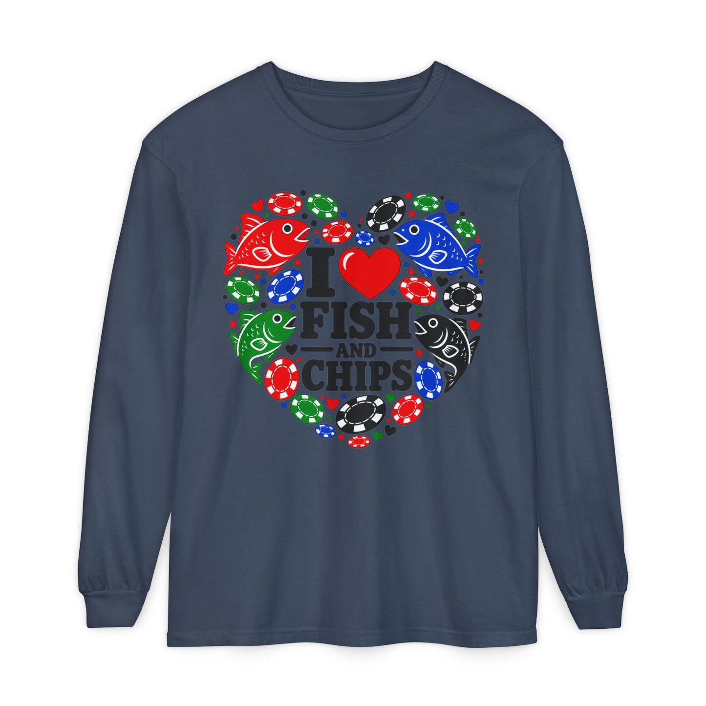 GGC [I Love Fish & Chips] Poker Shirt — Long Sleeve Shirt
