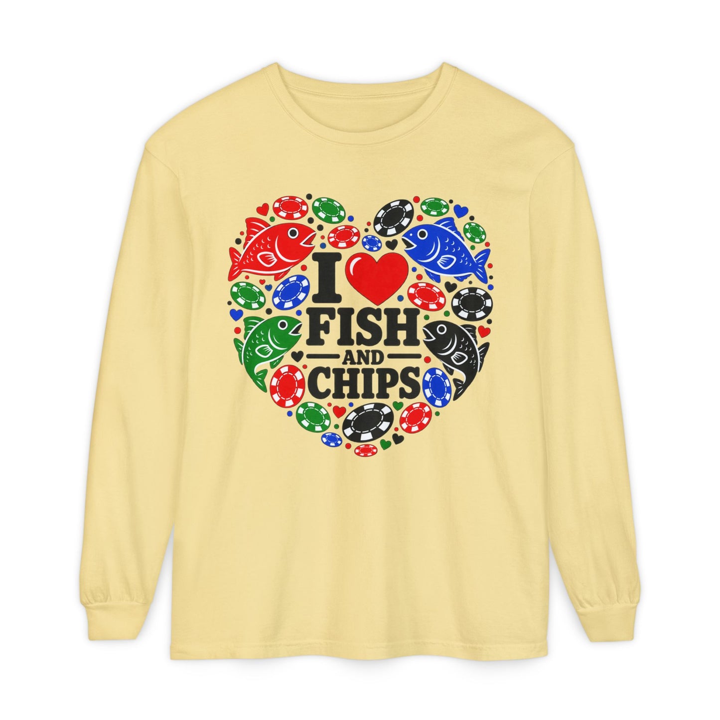 GGC [I Love Fish & Chips] Poker Shirt — Long Sleeve Shirt