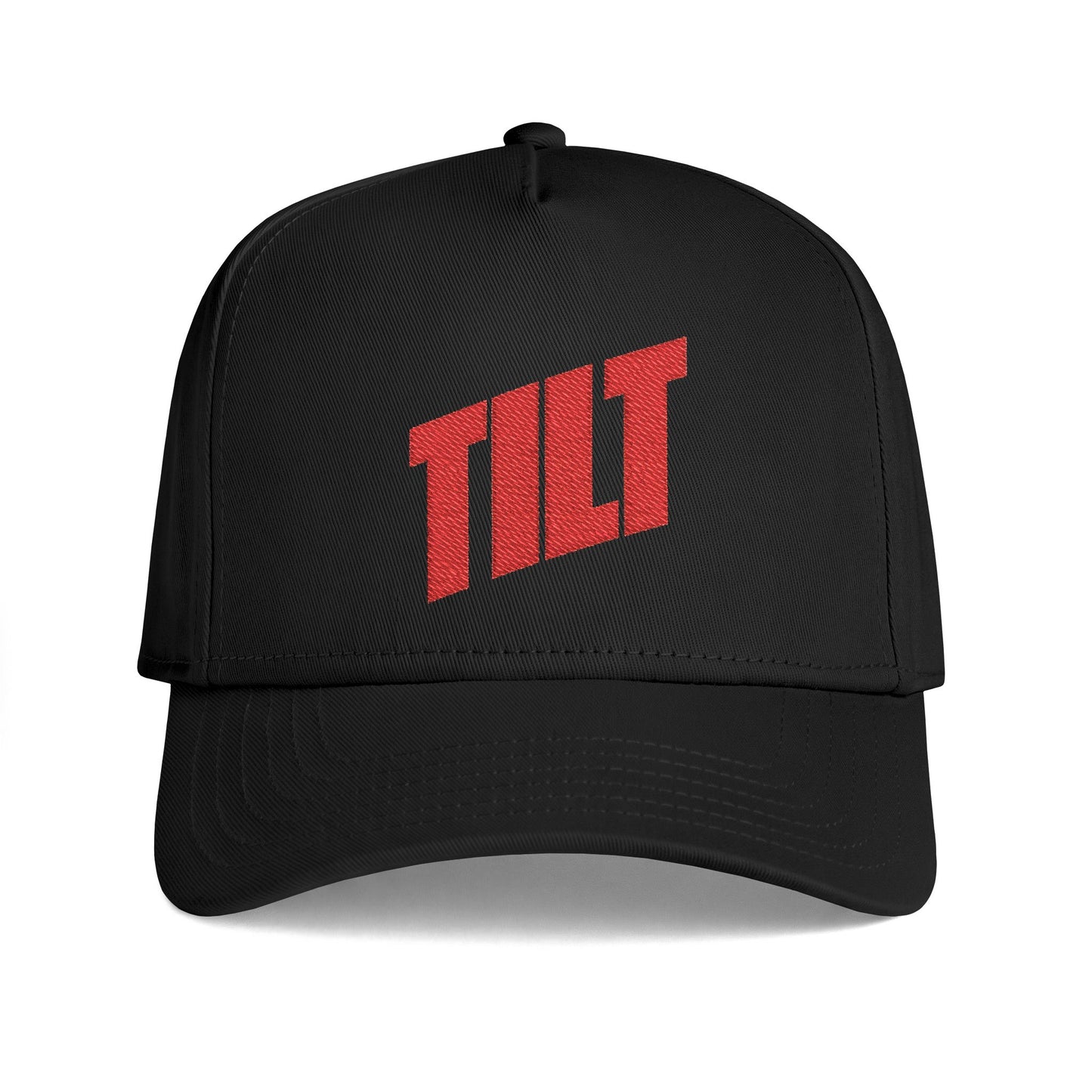 Tilt Embroidered Cap — Retro Slanted Logo Baseball Hat
