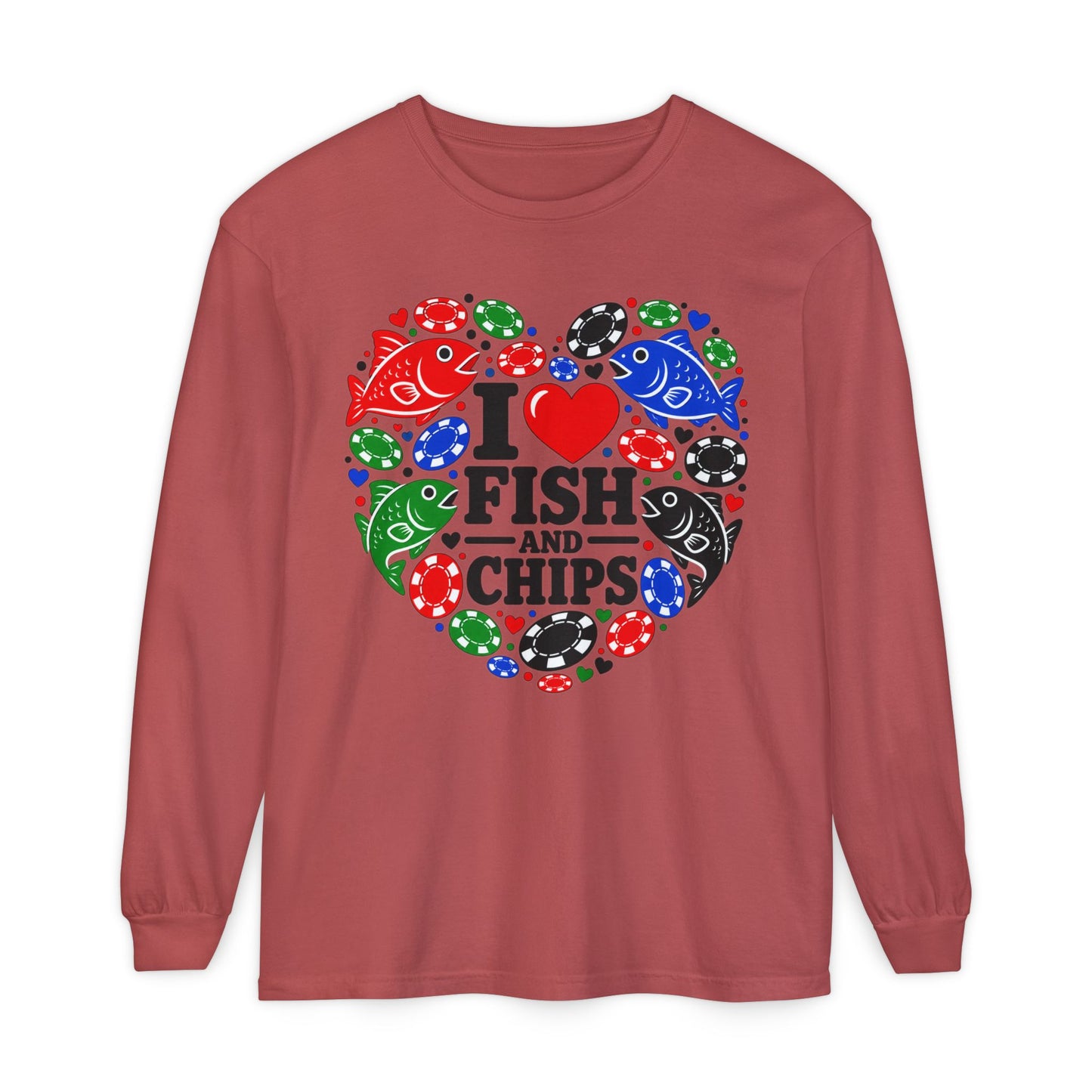 GGC [I Love Fish & Chips] Poker Shirt — Long Sleeve Shirt