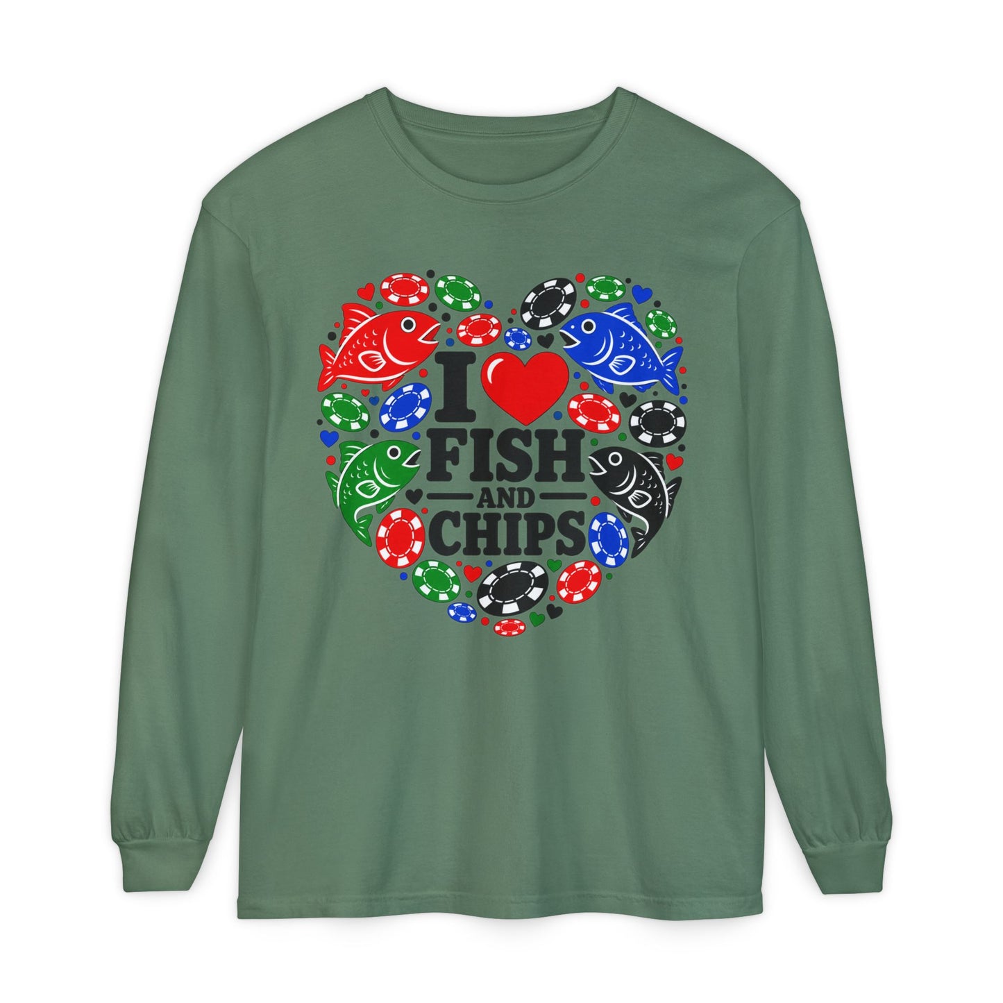 GGC [I Love Fish & Chips] Poker Shirt — Long Sleeve Shirt