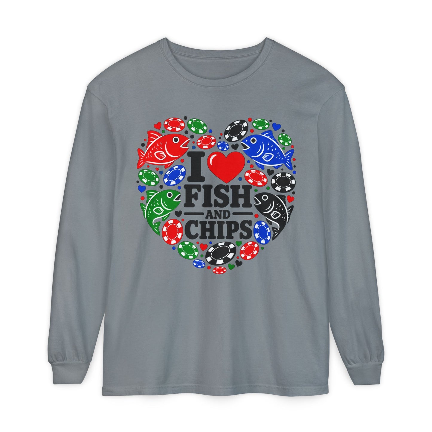 GGC [I Love Fish & Chips] Poker Shirt — Long Sleeve Shirt