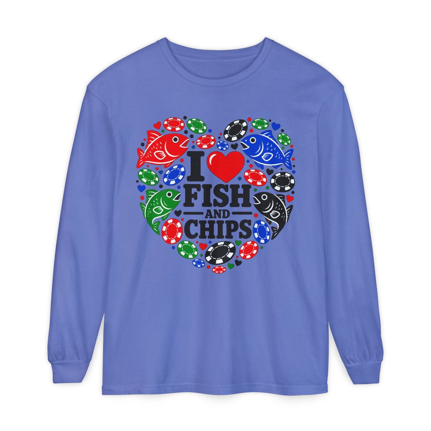 GGC [I Love Fish & Chips] Poker Shirt — Long Sleeve Shirt