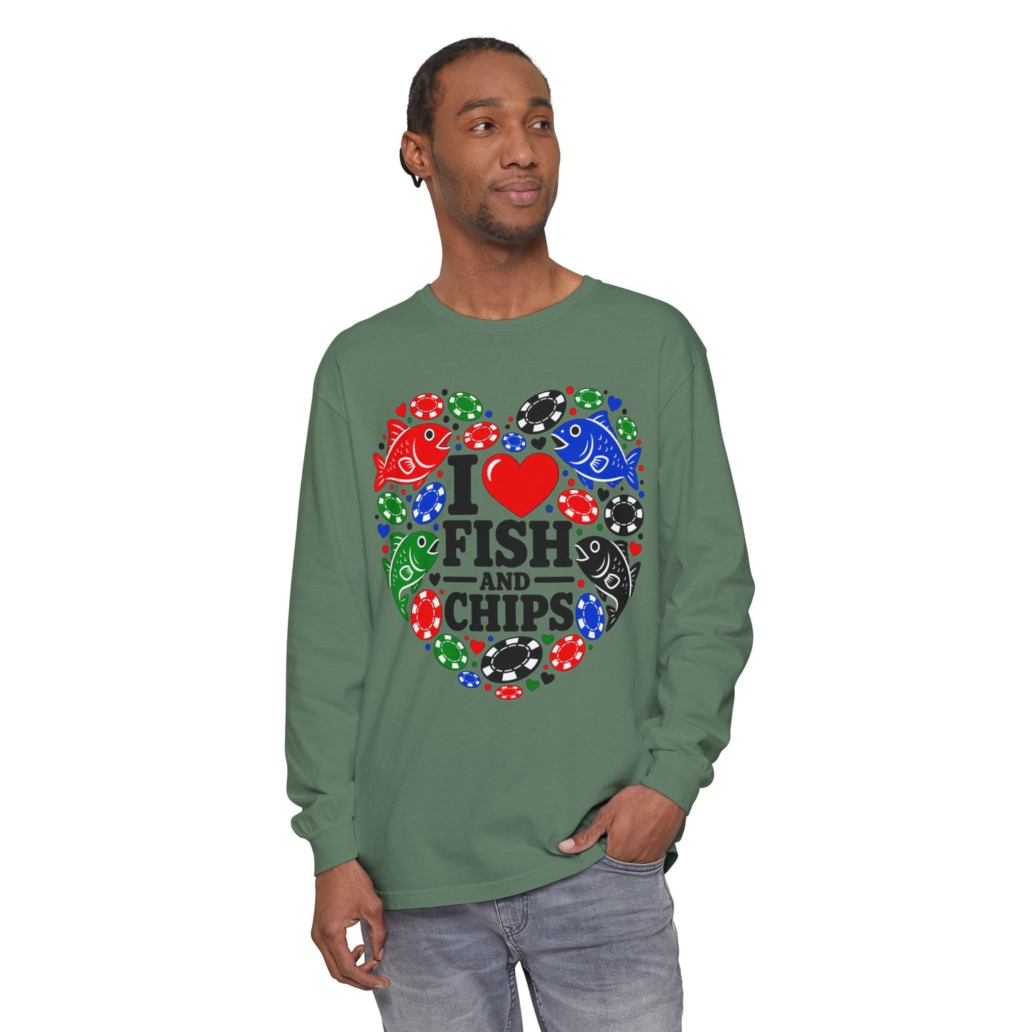 GGC [I Love Fish & Chips] Poker Shirt — Long Sleeve Shirt